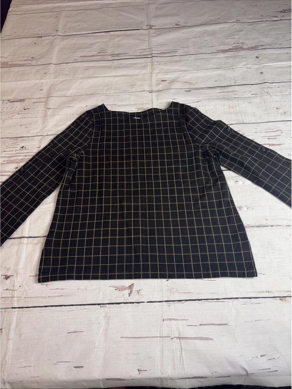 J Jill Ponte Top Womens M Long Button Sleeve Pullover (B5)